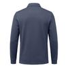 Men's Casual Loose Fit Long Sleeve Polo Shirt Button Down Collar Pocket Design Textured Upper Front Panel Comfortable Fabric