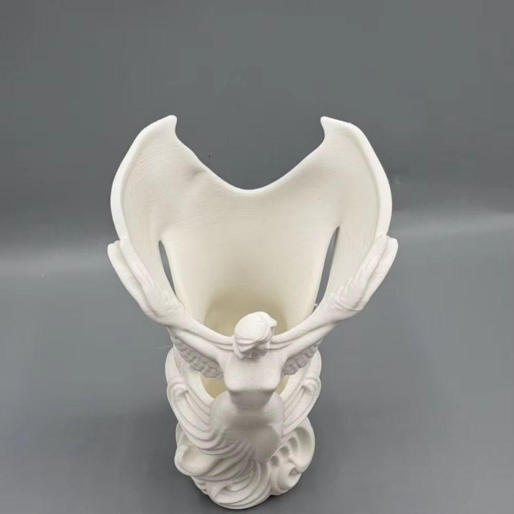 Angel Wings Design Angel-Shaped Vase Container Decorative Design Angel Wings Pen Holder Multi-Purpose Organizer Desktop Use