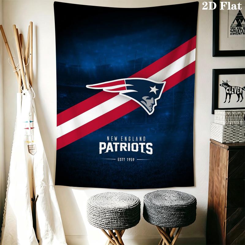 New England Patriots Wall Tapestry Aesthetic Wall Hanging Printed Fabric Blanket Decorative Tapestries for Bedroom Living Room Home Decor