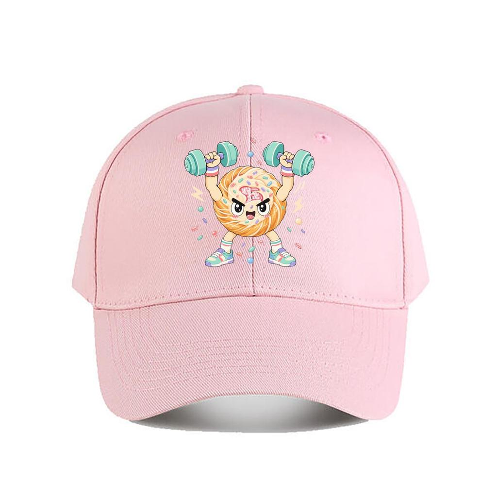 Cute Pastry Powerlifting Cartoon Wor Baseball Cap Fashion Outdoor Sports Sunhat Unisex Snapback Cap Womens