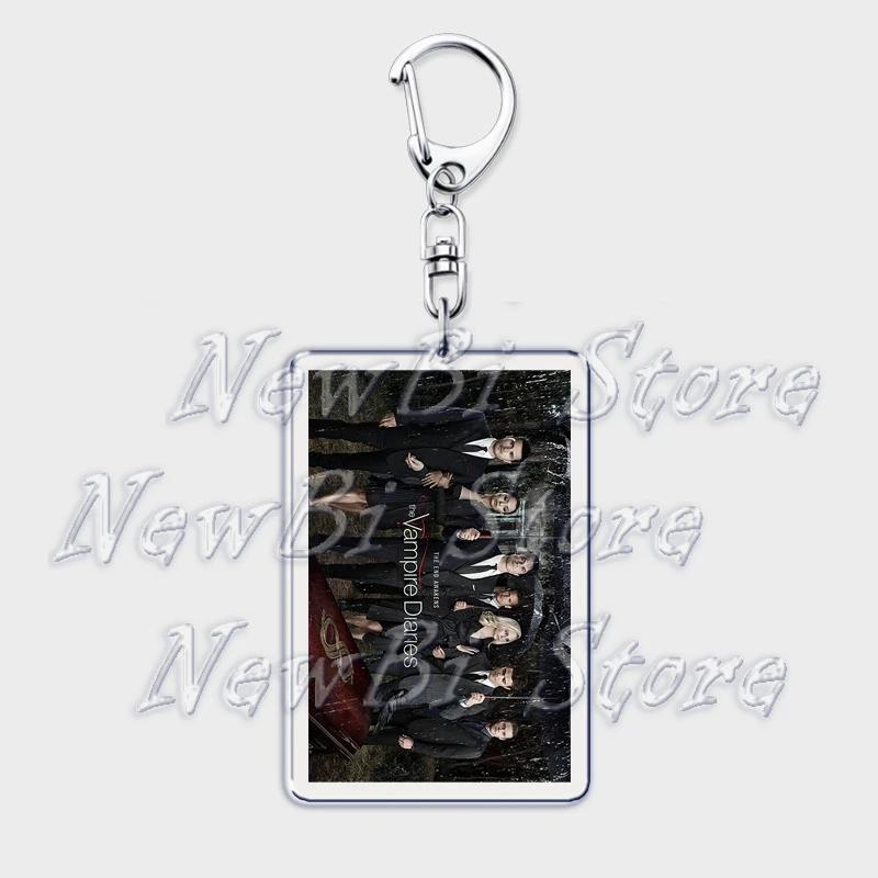 TVD The Vampire Diaries Keychain for Accessories Bag Damon Stefan Salvatore Elena Gilbert Key Chain Keyring Jewelry Fans Gifts