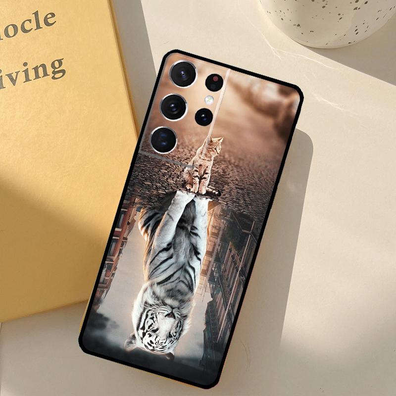 Cool Animal Big Cat Tiger Phone Case For Samsung Galaxy S25 S20 S21 S22 S23 S24 Ultra S9 S10 Plus S25 FE Cover Shell