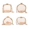 with Chain Strap Transparent Shoulder Bag Gold Lock Buckle Small Clutch Purse  Evening