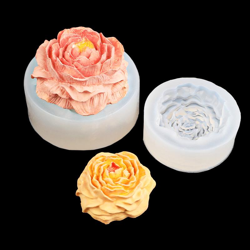 Peony Flower Silicone Mold for DIY Baking, Aromatherapy Plaster, Candle Making, Fondant, Cake, Chocolate, and Pudding.