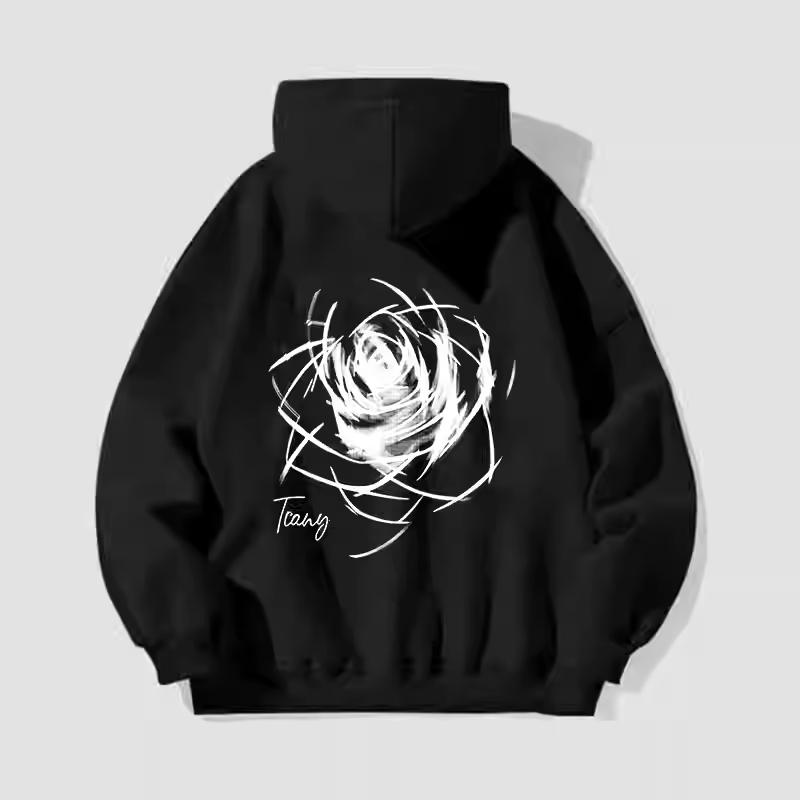 2025 New American High Street Design Printed Men's and Women's Autumn and Winter Hoodies Loose Large Size Thermal Tops