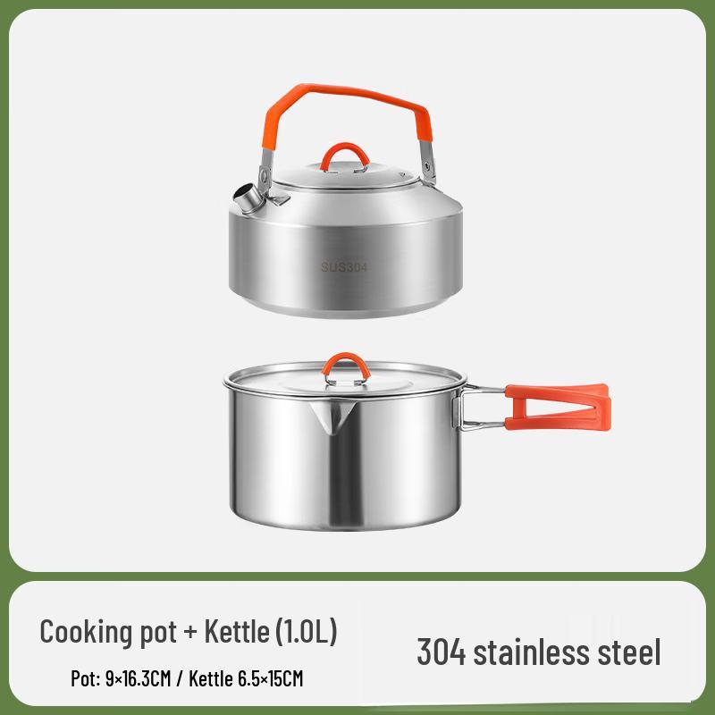 Huahengzhen Stainless Steel Camping Cookware Set