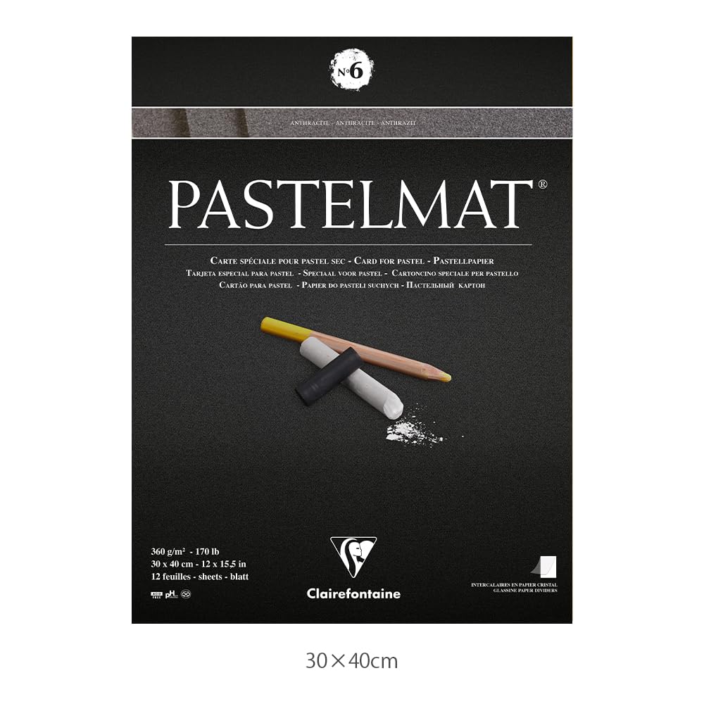 

Clairefontaine Pastel Mat Block 30x40cm 12 sheets Neutral Paper Pastel Pencil Colored Pencil Clairefontaine cf96050 No.6 360g/m² Acid-free