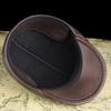 Men's Genuine Leather Duckbill Cap with Ear Protection - High-Quality Cowhide, Autumn/Winter Style