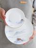 Hotel & Restaurant Gold Rim Ceramic Dinnerware Set - Plates, Bowls, Chopsticks, Spoon (4-Piece)