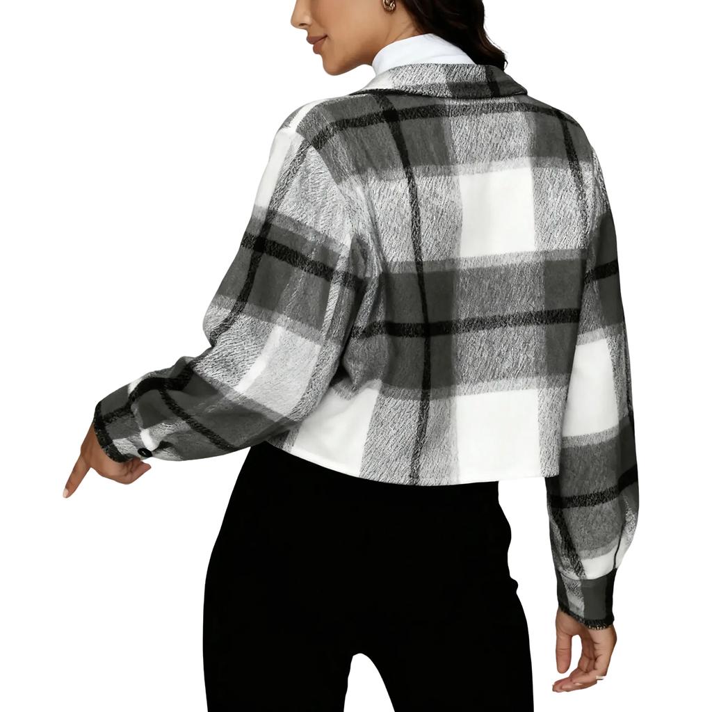 Women's Fashion Plaid Short Jacket