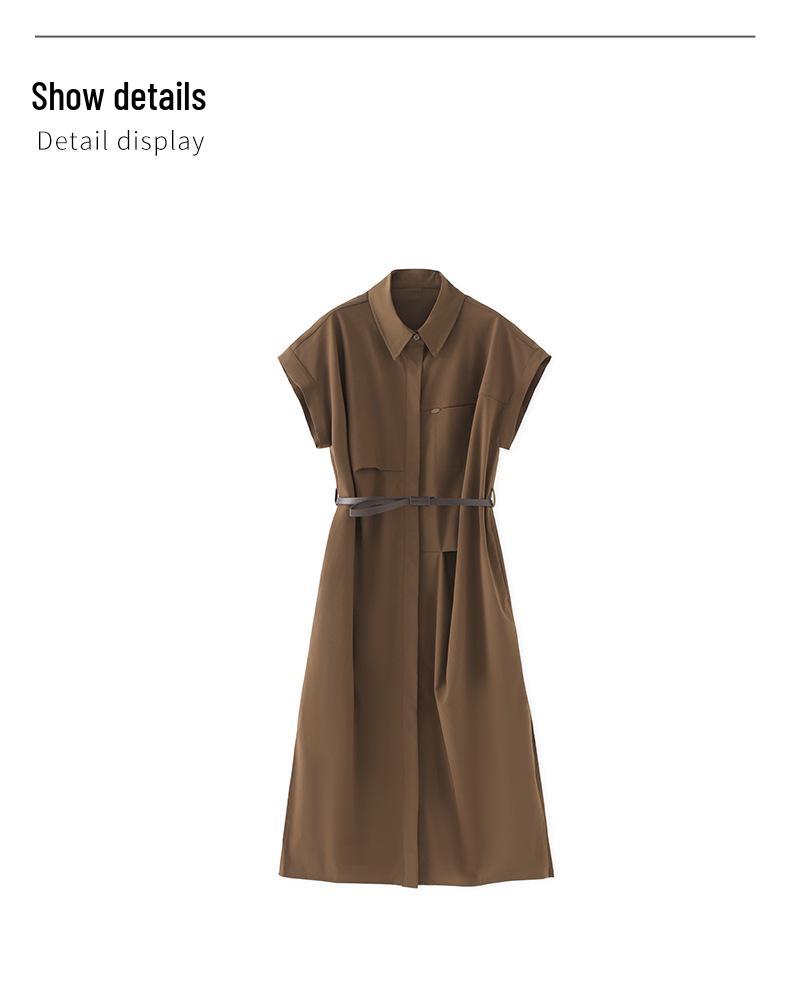 French Minimalist Slim Waist Long Dress Shirt - Women's Summer Collection