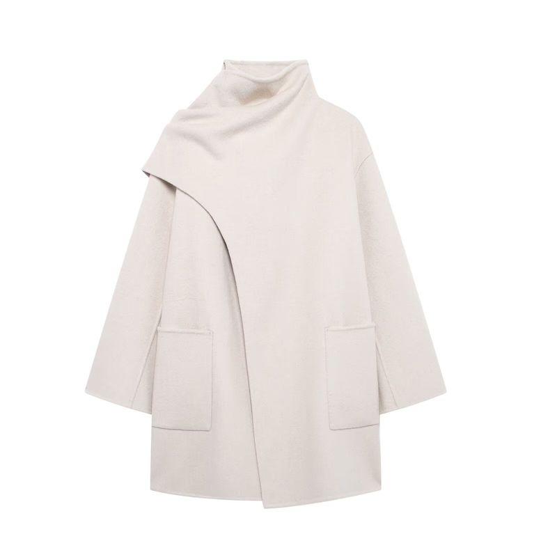 

Kaslead New Arrival Women s Clothing Fashion Style Fashion Minimalist Blended Scarf Coat Outwear 7522245 White L