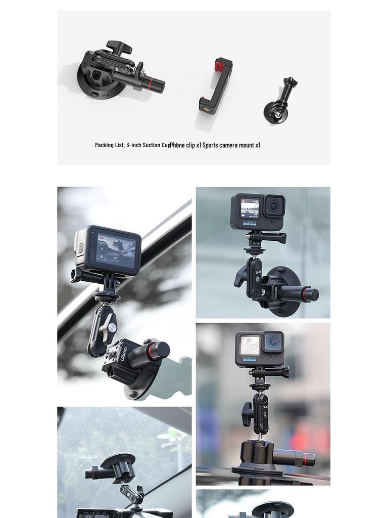 Ulanzi SC-01 Ventosa a Vuoto Portatile da 3+ Pollici con Design Integrato