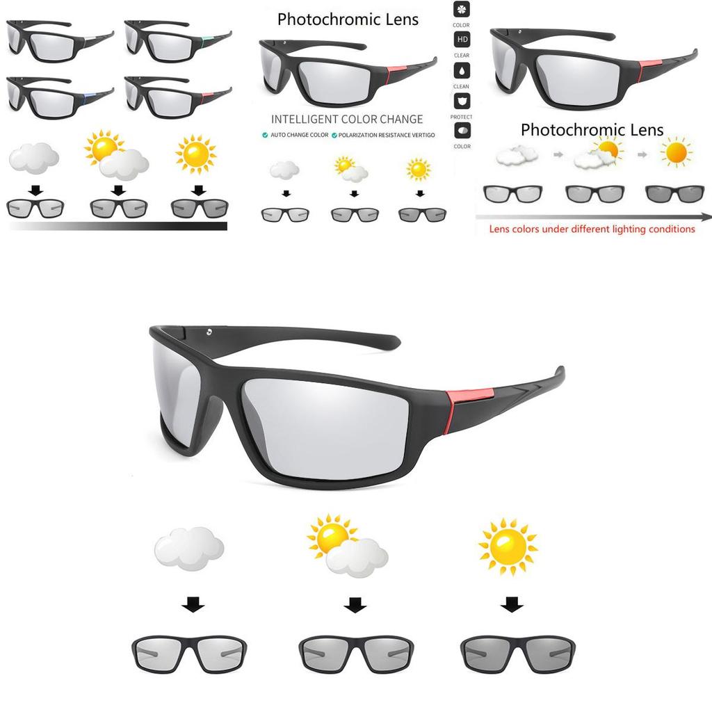 Retro Men Polarized Photochromic Sunglasses With Mirrored Lenses For Driving