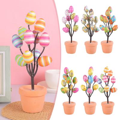 Spotted Eggs 2024 Easter Simulated Eggs Medium Potted Easter Tabletop Ornament