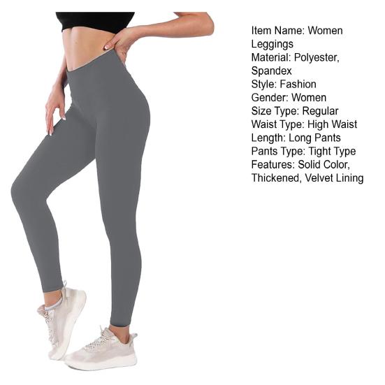 Női leggings magas derekú karcsúsított bársony béléssel vastagított nadrág csípő