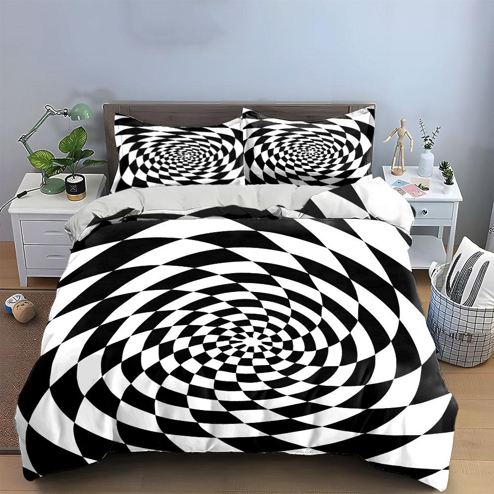 Optical Illusion Themed Decoration Set Exquisite Three-Piece Bedding Set Gift For Kids And Adults