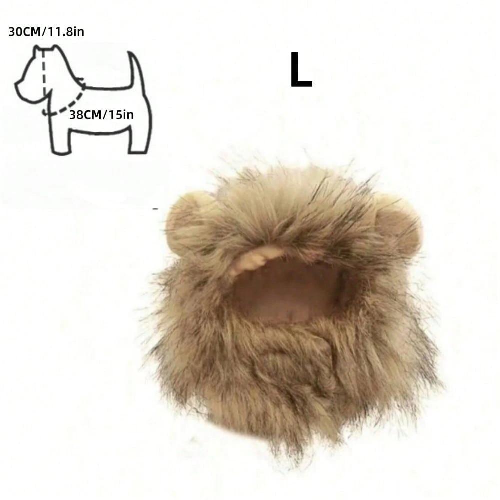 1pc Cute Funny Pet Clothes Cap Cute Cat Wig Lion Mane Costume Cosplay Kitten Dog Hat with Ears,suitable for Fancy Party Supplies