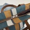 Women Large Capacity Striped Shoulder Bucket Bags Shopping Totes Contrast Color Commute Shopper Handbags