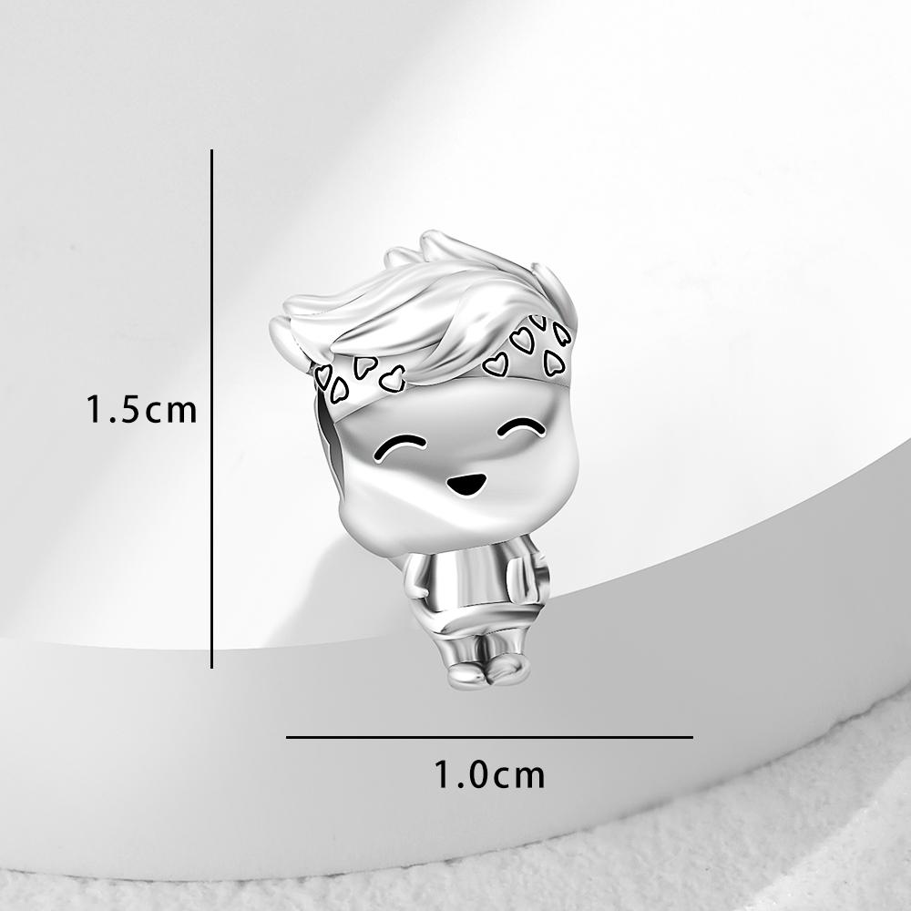 S Copper Prince And Princess Smiling Face Hat Charm Fit Original Bracelet Accessories Women Jewelry