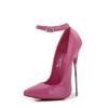 New Super High Pointed Toe Slim Heels Shoes Style Fashionable Light Mouth Large Size Elegant Buckle Fashionable Bright Colors
