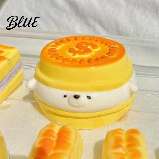 Hand Kneading Toys Food Shape Squeeze Toy Cute Smiling Toast Stress Relief Soft Slow Rebound Sensory Fidget Toy for Adults Anxiety Relief,