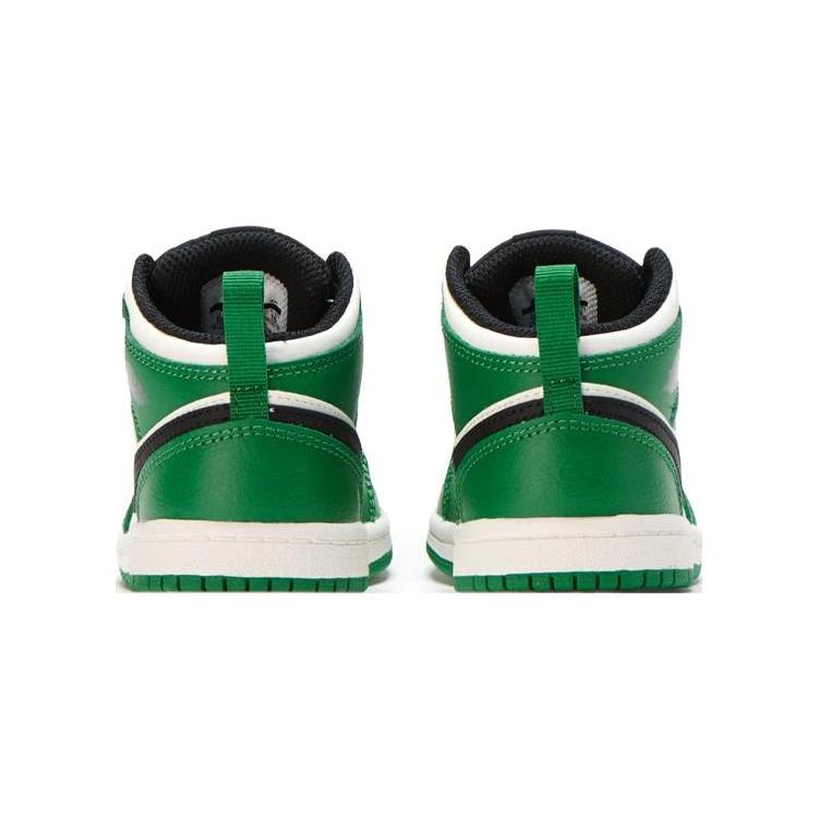 Jordan Air Jordan 1 Slip Resistant Cushioning Abrasion Resistant Mid top Toddler Shoes White Green Infant And Toddler BQ6933-301