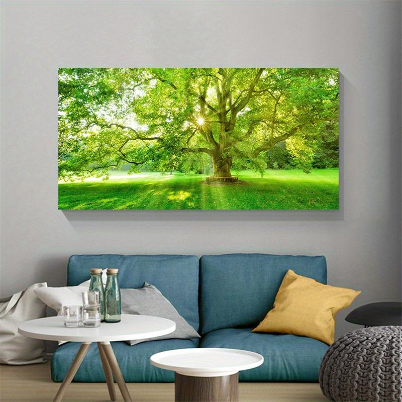 Green Tree Forest Painting Canvas Nature Landscape Posters and Prints Wall Art for Living Room HD Pictures Sunshine Home Decor
