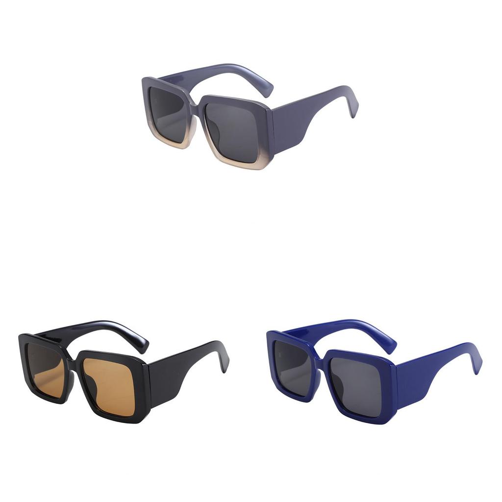 Oversized Square Black Frame Sunglasses With Uv400 Protection For Outdoor Fashion And Driving