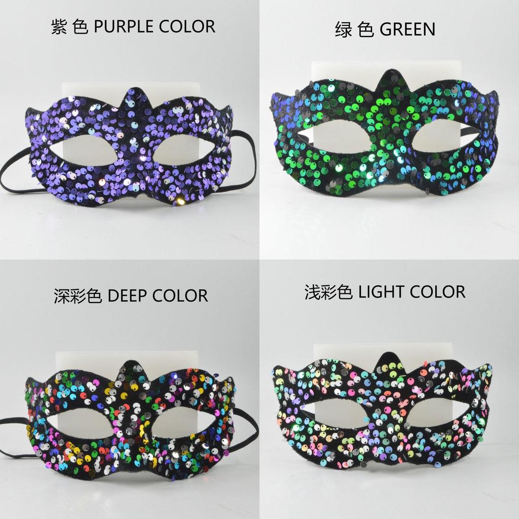 Pvc Glitter Mini Mask With Semihandmade Craft For Halloween Costumes And Parties