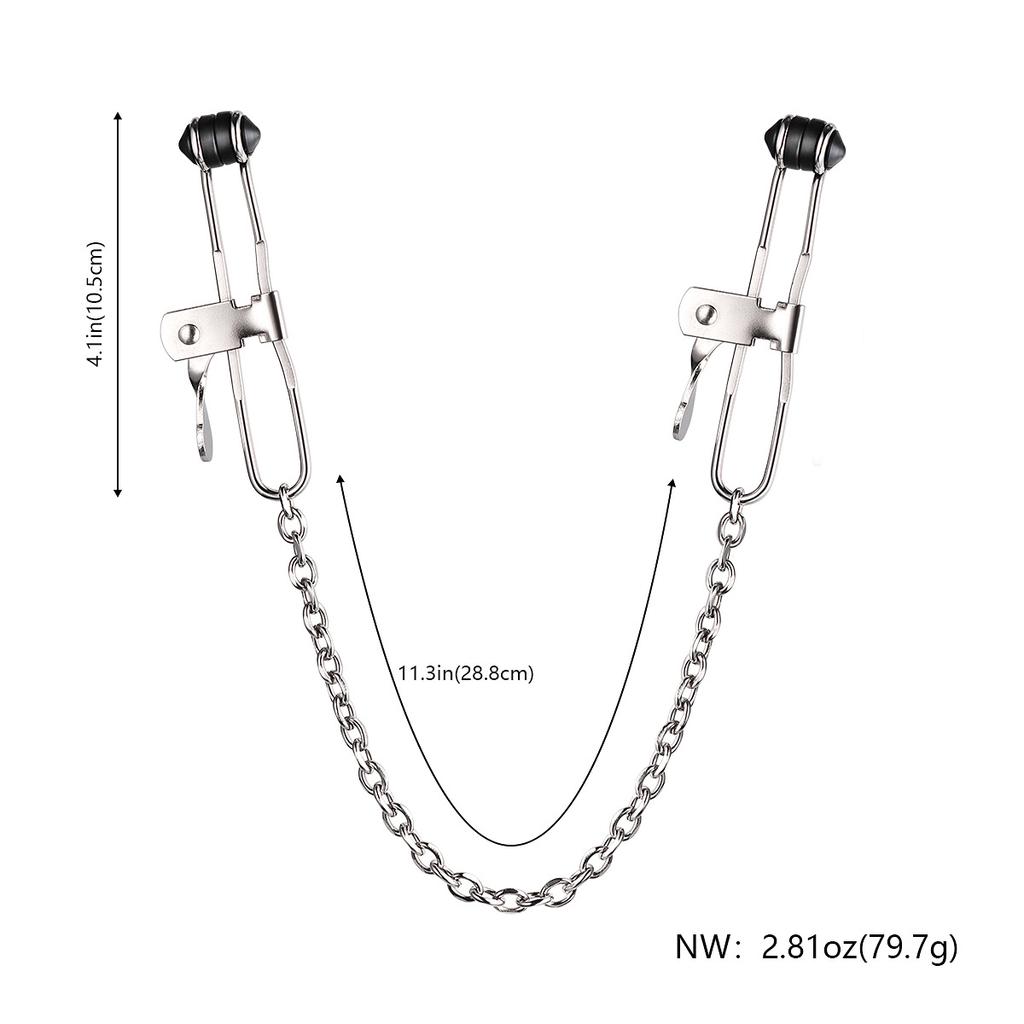 Adjustable Silver Metal Nipple Clamps Non-Piercing Waterproof SM Sex Toy Decorative Adult Toy