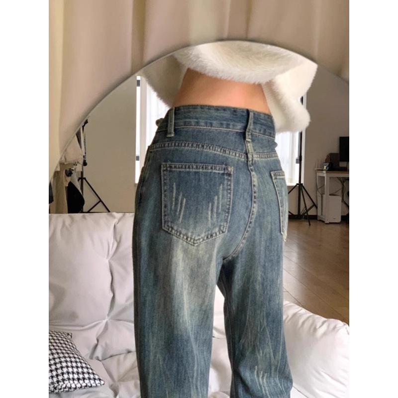 Women's Retro High-Waisted Wide-Leg Flare Jeans - Spring 2024 Collection, Slimming & Non-Clingy.