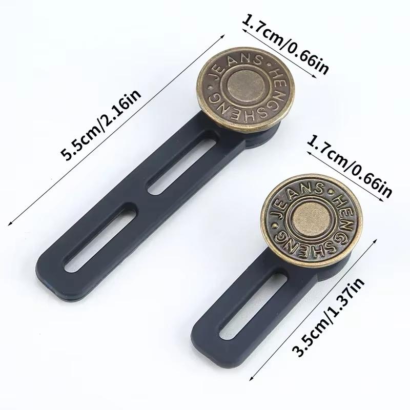 1-10 pièces Extenseur de bouton en alliage Parfait Rétractable Répété Tout Pantalon Couture Tour de taille Allongement Bouton Kit de fixation