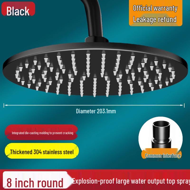 Cabezal de Ducha Grande de Alta Presión de Acero Inoxidable 304