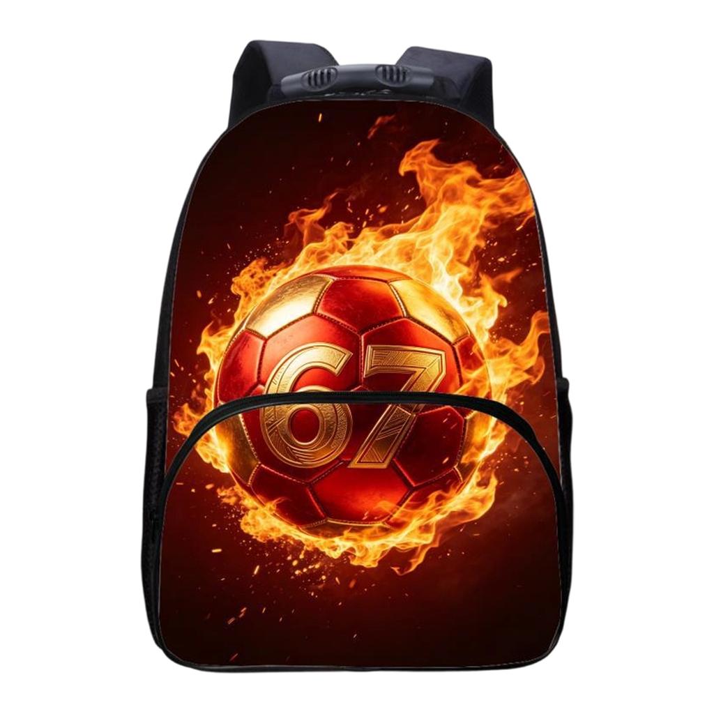 Large Capacity Soccer Print Backpack Durable School Bag with Multiple Compartments Adjustable Shoulder Straps and Front Pocket for Daily Use