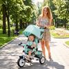 Baby Tricycle, 12+ Months, Telescopic Push Handle, Mom Bag, Bottle Holder, Mint Green