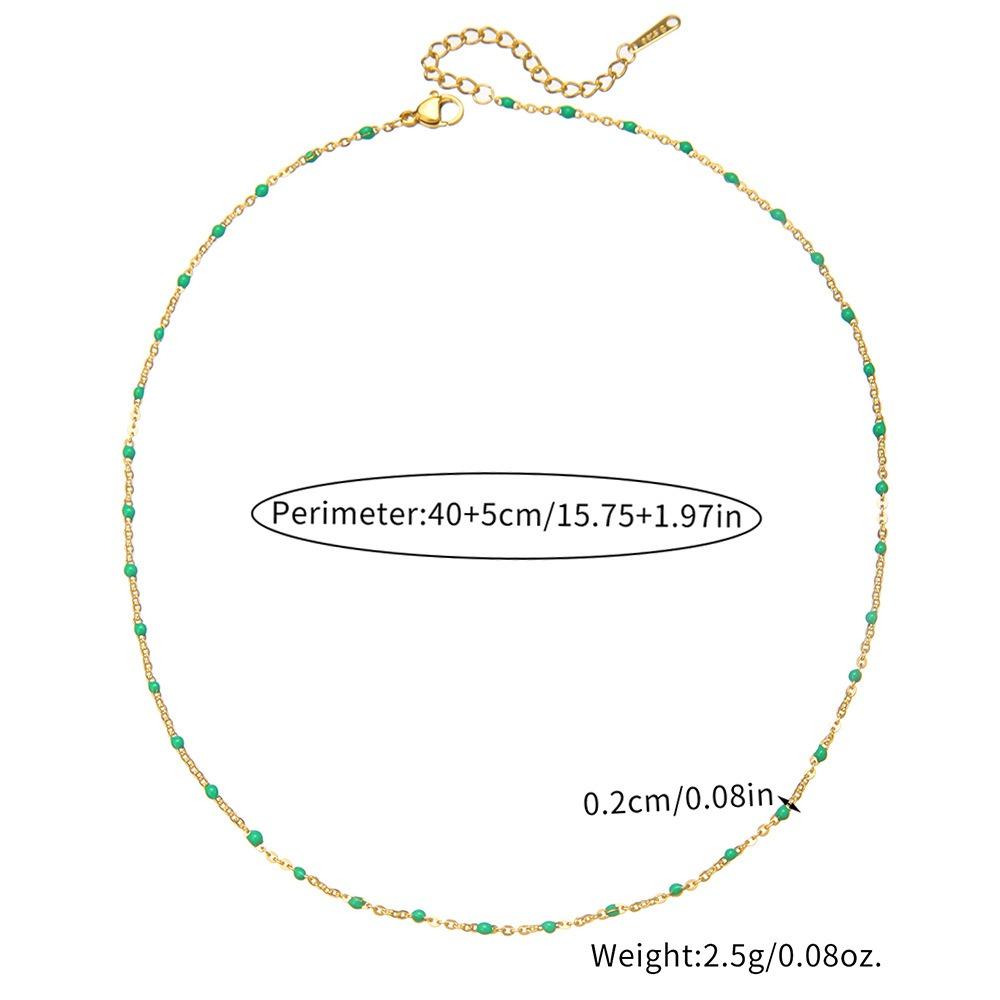 Bohemia Fashion Stainless Steel Handmade Chain Colorful Dripping Oil Necklace for Women Collar Chain Jewelry Accessories Gifts