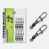 40 Pcs Stainless Steel Fishing Connector Pin Bearing Rolling Swivel Snap In Box Fishing Tackle Accessories For Lure Hook