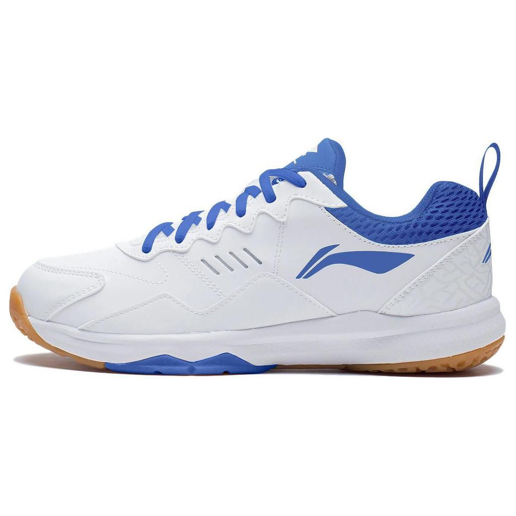 New LiNing Badminton Training Shoes Unisex Standard White/Bright Colorful Blue AYTS038-3