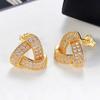 Versatile Shiny Zirconia Stud Earrings Trendy Design Jewelry For Women /Gold Color Engagement Accessories
