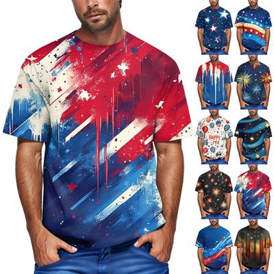 Summer Men's Popular T-shirt Printed Round Neck Short Sleeve T-shirt