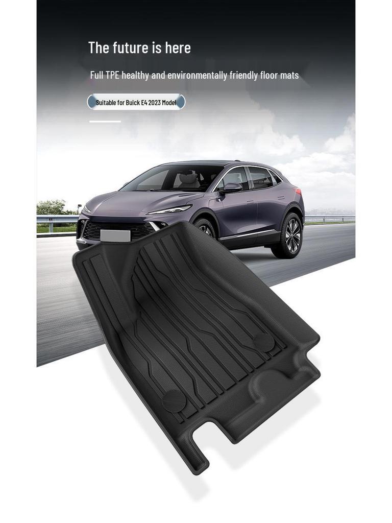 Eco-friendly Custom-fit Floor Mats Set for 2023 Buick E4: Includes TPE Trunk Mat & Seat Backrest Mat