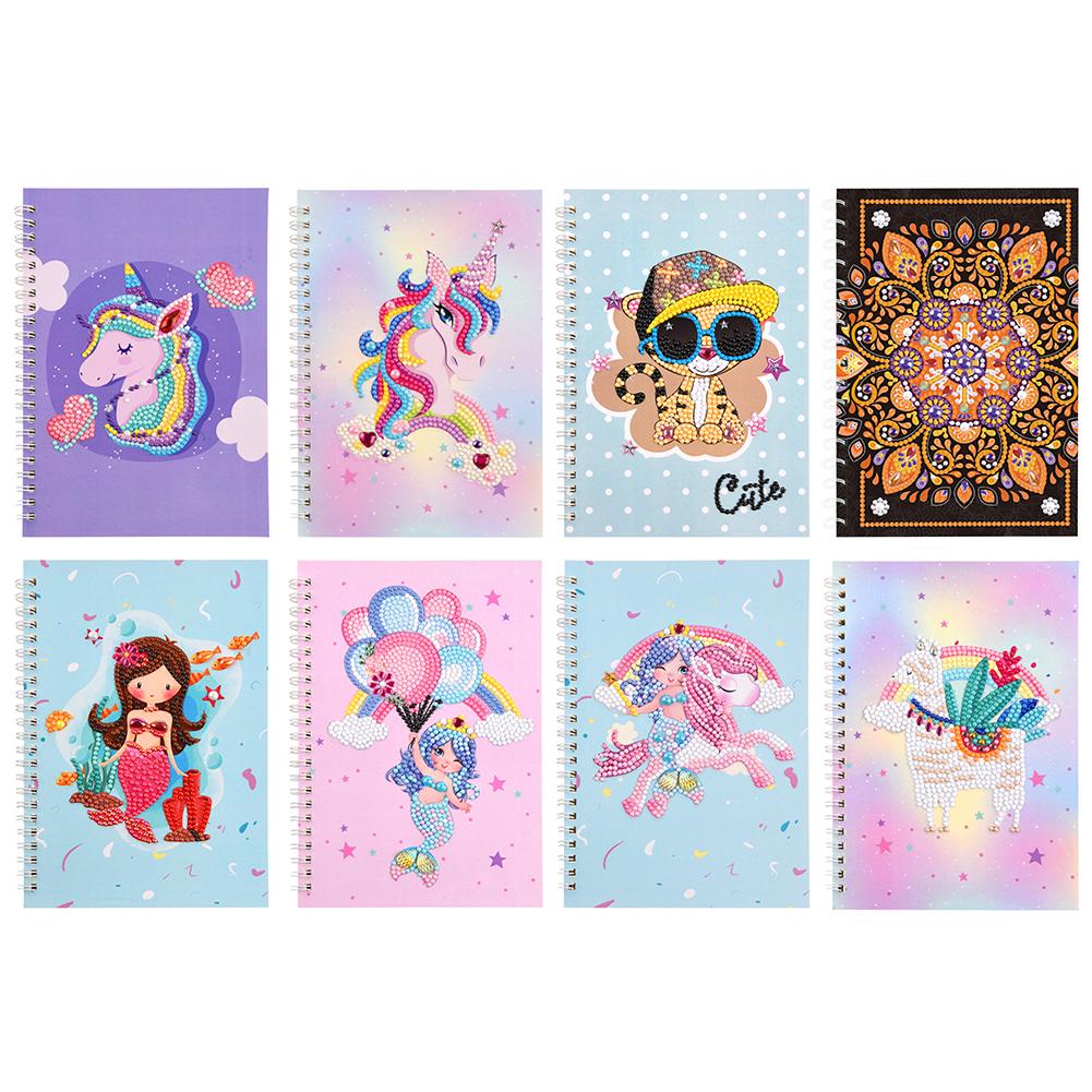 50/60 Pages Diamond Painting Notebook DIY 5D Rhinestone Drawing Diary Books Diamond Painting Creative Notepad Kids Craft Gift