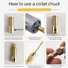 6Pcs Drill Chuck Collet Set 0.5-3mm Replacement Collet with Keyless Drill Chuck Rotary Drill Nut Tool Set Adapter
