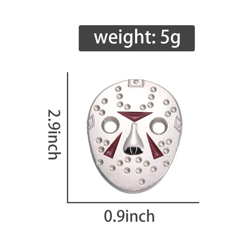 Killer Curved Baseball Mask Enamel Pins Custom Halloween Horror mask Brooches Lapel Badges Punk Gothic Jewelry Gift for Friends