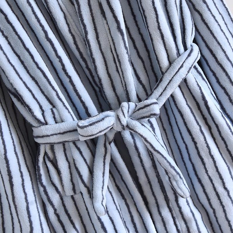 Damenbademantel aus Korallenfleece: Dicker, warmer, langer Nachthemd mit lockerer Hose für Herbst/Winter; Auch für die Frühlings-Outdoor-Bekleidung geeignet.