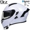 Orz Bluetooth Modular Motorcycle Helmet Full Face Half Dual Visor Winter Motorbike Men Women