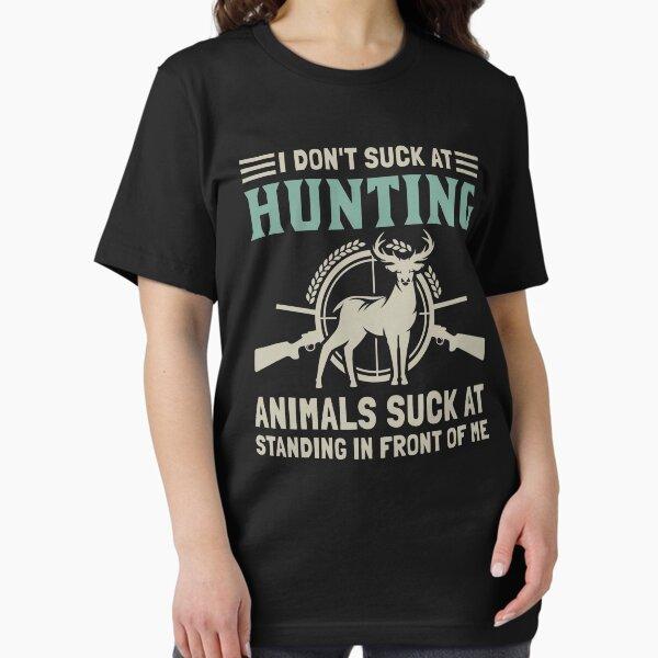 Men Clothing I Dont Suck At Deer Hunting TShirt Everyday Essential Classic Print Round Neck Short Sleeve Cotton Tshirt Unisex