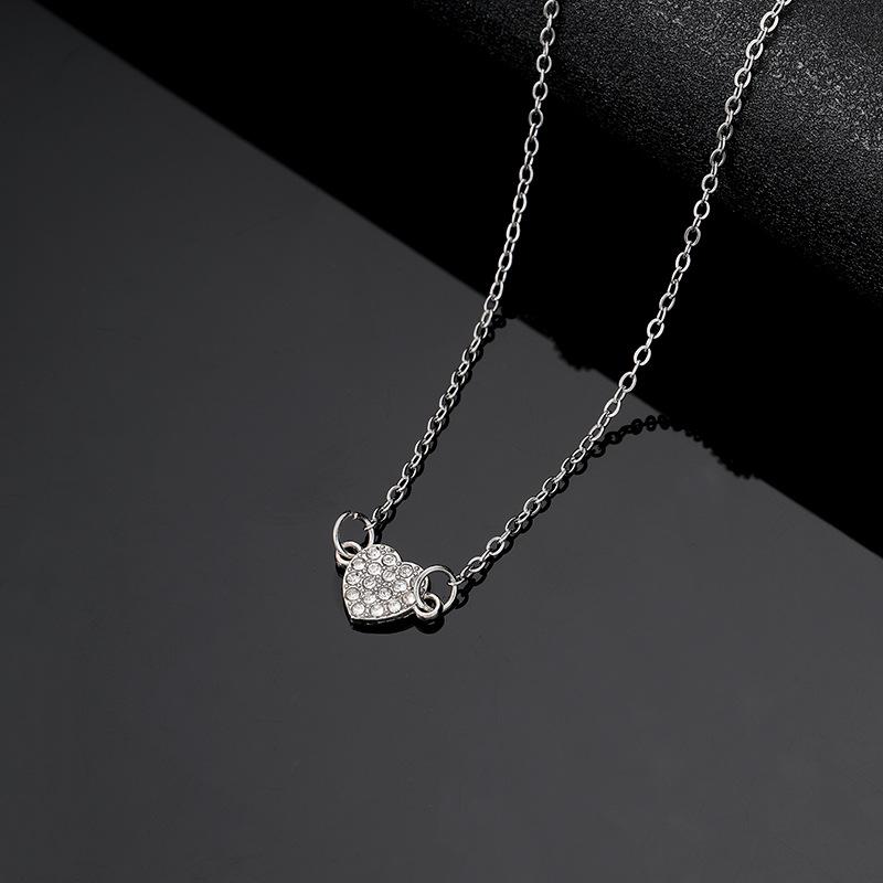 Korean ring zircon necklace women's ins simple high-end light luxury accessories niche design versatile collarbone chain
