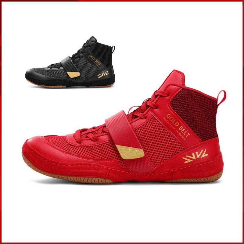 2025 Mid Cut Professional Wrestling Boots Men's Lightweight Fighting Boxing Shoes Anti-Slippery Sneakers Mens Breathable Shoes